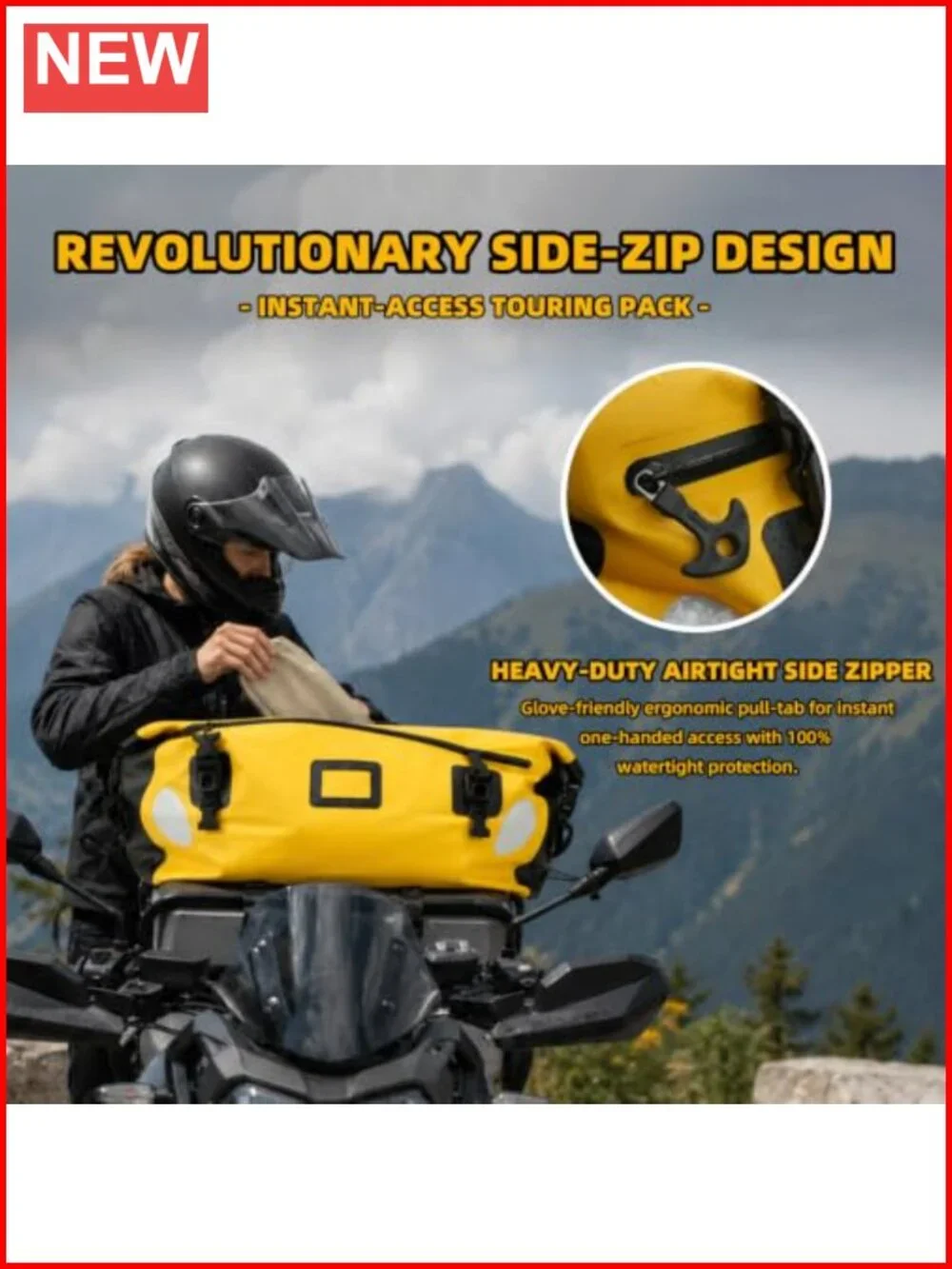 Waterproof 60L Motorcycle Dry Bag with Backpack Straps